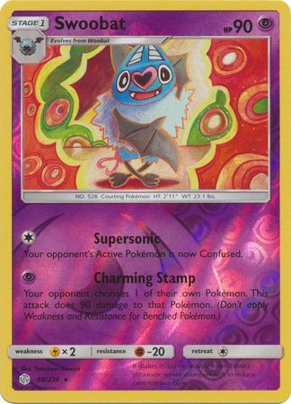 Swoobat 88/236 SM Cosmic Eclipse Reverse Holo Rare Pokemon Card TCG - Kawaii Collector