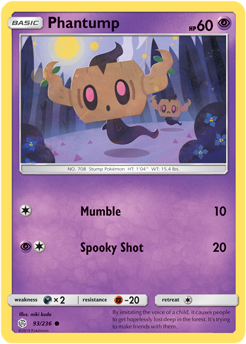 Phantump 93/236 SM Cosmic Eclipse Common Pokemon Card TCG - Kawaii Collector