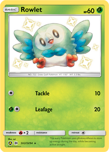 Rowlet SV2/SV94 SM Hidden Fates Holo Shiny Rare Pokemon Card TCG - Kawaii Collector