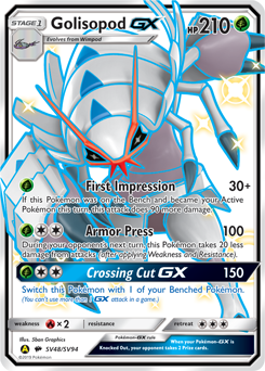 Golisopod GX SV48/SV94 SM Hidden Fates Holo Full Art Shiny Ultra Rare Kawaii Collector Golisopod GX SV48/SV94 SM Hidden Fates Holo Full Art Shiny Ultra Rare Kawaii Collector