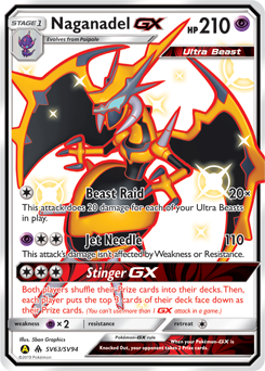 Naganadel GX SV63/SV94 SM Hidden Fates Holo Full Art Shiny Ultra Rare Pokemon Card TCG - Kawaii Collector