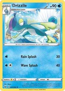 Drizzile 57/202 SWSH Base Set Uncommon Pokemon Card TCG Kawaii Collector Australia