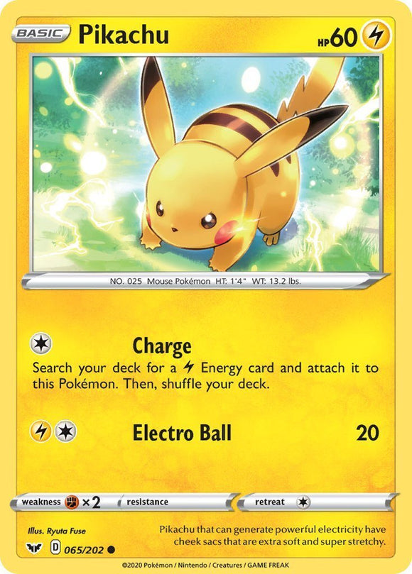 common pokemon card Pikachu 65/202 Sword & Shield Base Set Common Pokemon Card TCG – Kawaii Collector