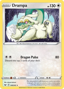 Drampa 149/202 Sword and Shield Base Set Rare Pokemon Card TCG Kawaii Collector Australia