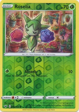 Roselia 2/202 Sword and Shield Base Set Reverse Holo Common Pokemon Card TCG - Kawaii Collector
