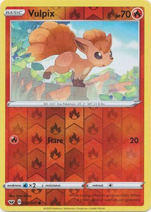 Vulpix 22/202 SWSH Base Set Reverse Holo Common Pokemon Card TCG Kawaii Collector Australia