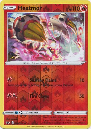 heatmor pokemon card Heatmor 26/202 Sword and Shield Base Set Reverse Holo Uncommon Pokemon – Kawaii Collector