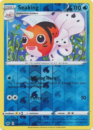 Seaking 47/202 SWSH Base Set Reverse Holo Uncommon Pokemon Card TCG Kawaii Collector Australia