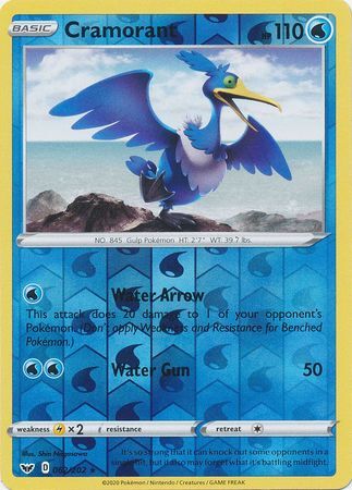 cramorant pokemon card value Cramorant 62/202 Sword and Shield Base Set Reverse Holo Rare Pokemon C – Kawaii Collector
