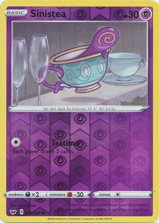 Sinistea 89/202 SWSH Base Set Reverse Holo Common Pokemon Card TCG Kawaii Collector Australia