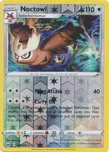 Noctowl 144/202 Sword and Shield Base Set Reverse Holo Rare Pokemon Card TCG Kawaii Collector Australia