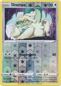 Drampa 149/202 Sword and Shield Base Set Reverse Holo Rare Pokemon Card TCG Kawaii Collector Australia