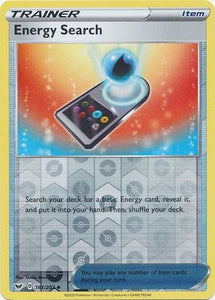 Energy Search 161/202 SWSH Base Set Reverse Holo Uncommon Trainer Pokemon Card TCG Kawaii Collector Australia