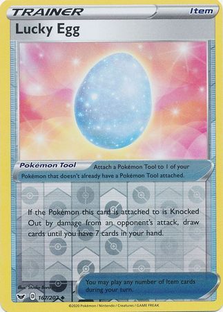Lucky Egg 167/202 SWSH Base Set Reverse Holo Uncommon Trainer Pokemon Card TCG Kawaii Collector Australia