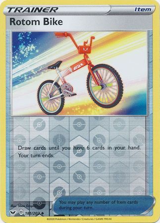 Rotom Bike 181/202 SWSH Base Set Reverse Holo Uncommon Trainer Pokemon Card TCG Kawaii Collector Australia