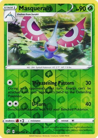 Masquerain 11/192 SWSH Rebel Clash Reverse Holo Uncommon Pokemon Card Kawaii Collector Masquerain 11/192 SWSH Rebel Clash Reverse Holo Uncommon Pokemon Card Kawaii Collector