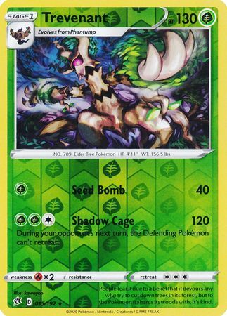Trevenant 15/192 SWSH Rebel Clash Reverse Holo Uncommon Pokemon Card T Kawaii Collector Trevenant 15/192 SWSH Rebel Clash Reverse Holo Uncommon Pokemon Card T Kawaii Collector