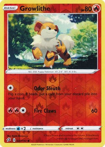 rebel clash sword and shield single cards kawaii collector australia Growlithe 27/192 SWSH Rebel Clash Reverse Holo Common Pokemon Card TCG