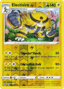 rebel clash sword and shield single cards kawaii collector australia Electivire 59/192 SWSH Rebel Clash Reverse Holo Rare Pokemon Card TCG