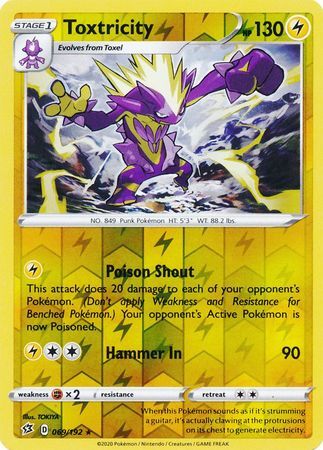 Toxtricity 69/192 SWSH Rebel Clash Reverse Holo Rare Pokemon Card TCG Kawaii Collector Toxtricity 69/192 SWSH Rebel Clash Reverse Holo Rare Pokemon Card TCG Kawaii Collector