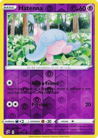 Hatenna 83/192 SWSH Rebel Clash Reverse Holo Common Pokemon Card TCG Kawaii Collector Hatenna 83/192 SWSH Rebel Clash Reverse Holo Common Pokemon Card TCG Kawaii Collector