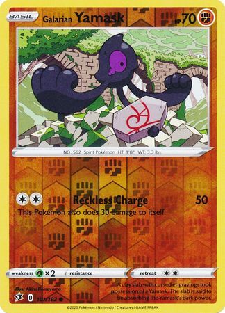 Galarian Yamask 101/192 SWSH Rebel Clash Reverse Holo Common Pokemon C Kawaii Collector Galarian Yamask 101/192 SWSH Rebel Clash Reverse Holo Common Pokemon C Kawaii Collector