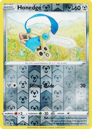Honedge 133/192 SWSH Rebel Clash Reverse Holo Common Pokemon Card TCG Kawaii Collector Honedge 133/192 SWSH Rebel Clash Reverse Holo Common Pokemon Card TCG Kawaii Collector