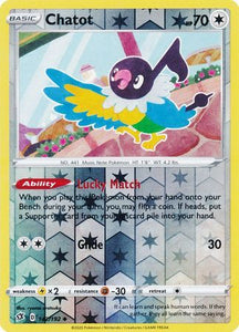 rebel clash sword and shield single cards kawaii collector australia Chatot 142/192 SWSH Rebel Clash Reverse Holo Common Pokemon Card TCG