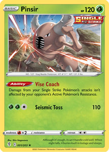 Pinsir 1/203 SWSH Evolving Skies Rare Pokemon Card TCG Near Mint