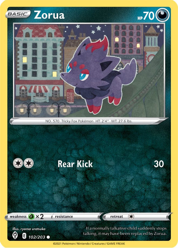 Zorua 102/203 SWSH Evolving Skies Common Pokemon Card TCG Near Mint