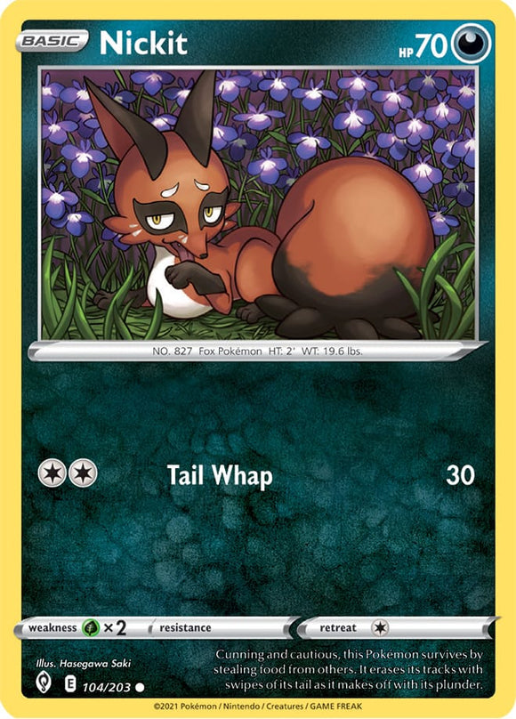 Nickit 104/203 SWSH Evolving Skies Common Pokemon Card TCG Near Mint