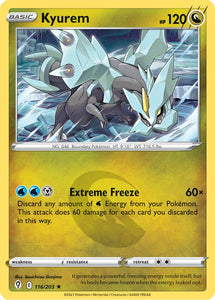 Kyurem 116/203 SWSH Evolving Skies Holo Rare Pokemon Card TCG Near Mint