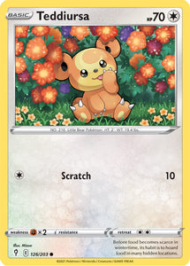 Teddiursa 126/203 SWSH Evolving Skies Common Pokemon Card TCG Near Mint