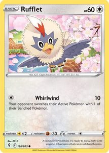 Rufflet 136/203 SWSH Evolving Skies Common Pokemon Card TCG Near Mint