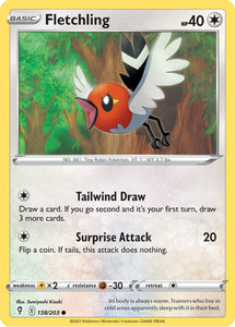 Fletchling 138/203 SWSH Evolving Skies Common Pokemon Card TCG Near Mint