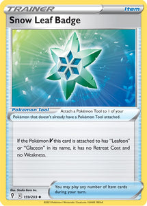 Snow Leaf Badge 159/203 SWSH Evolving Skies Uncommon Pokemon Card TCG Near Mint