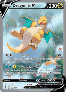 Dragonite V 192/203 SWSH Evolving Skies Full Art Holo Ultra Rare Pokemon Card TCG Near Mint