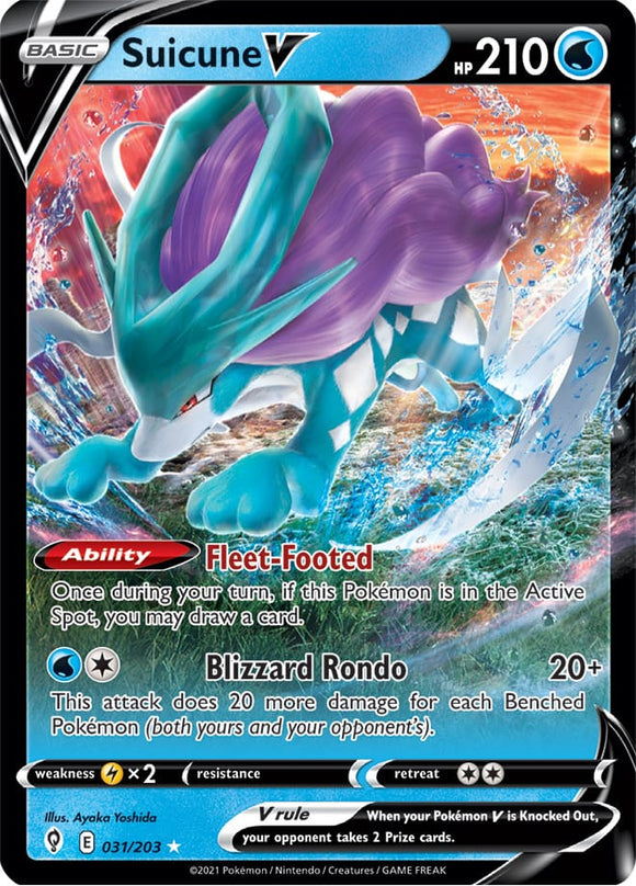 Suicune V 31/203 SWSH Evolving Skies Ultra Rare Pokemon Card TCG Near Mint