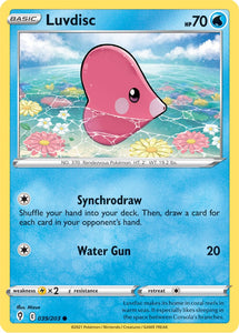 Luvdisc 39/203 SWSH Evolving Skies Common Pokemon Card TCG Near Mint