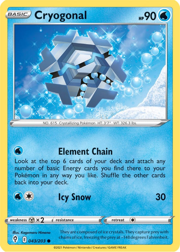 Cryogonal 43/203 SWSH Evolving Skies Common Pokemon Card TCG Near Mint