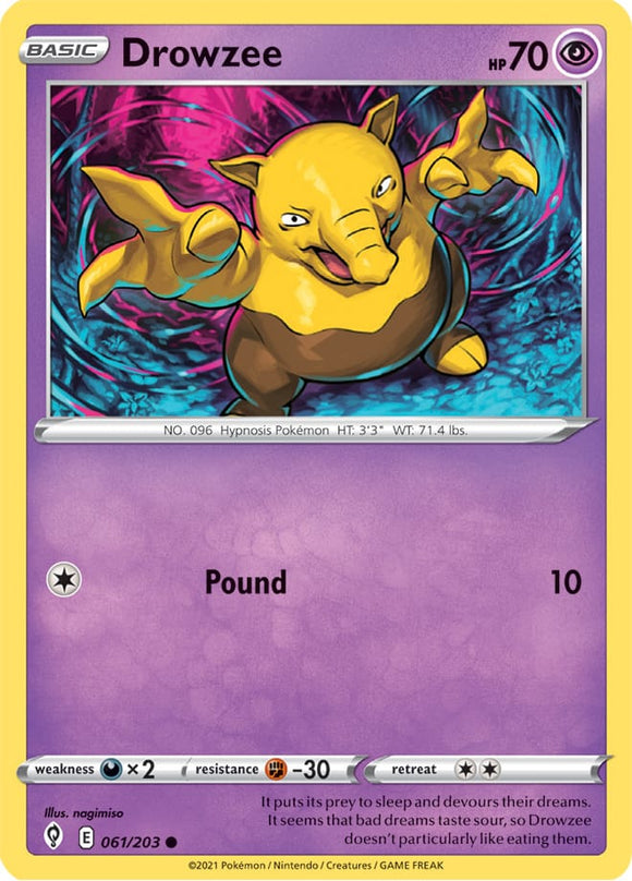 Drowzee 61/203 SWSH Evolving Skies Common Pokemon Card TCG Near Mint