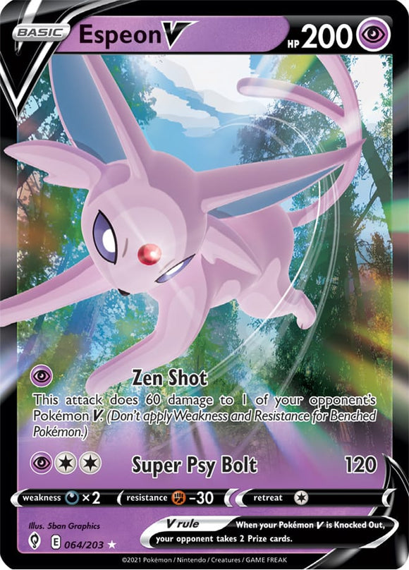 Espeon V 64/203 SWSH Evolving Skies Ultra Rare Pokemon Card TCG Near Mint