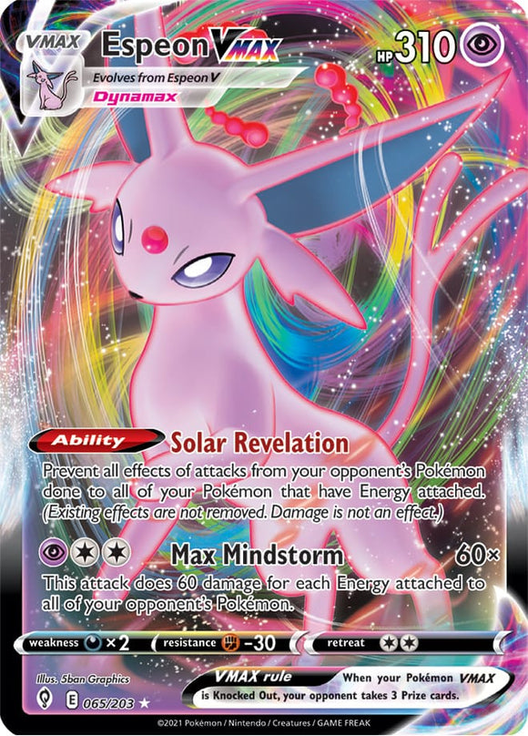 Espeon VMAX 65/203 SWSH Evolving Skies Ultra Rare Pokemon Card TCG Near Mint