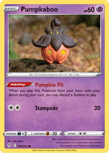 Pumpkaboo 76/203 SWSH Evolving Skies Common Pokemon Card TCG Near Mint