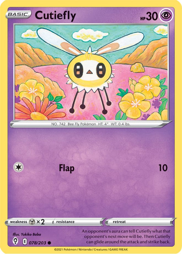 Cutiefly 78/203 SWSH Evolving Skies Common Pokemon Card TCG Near Mint