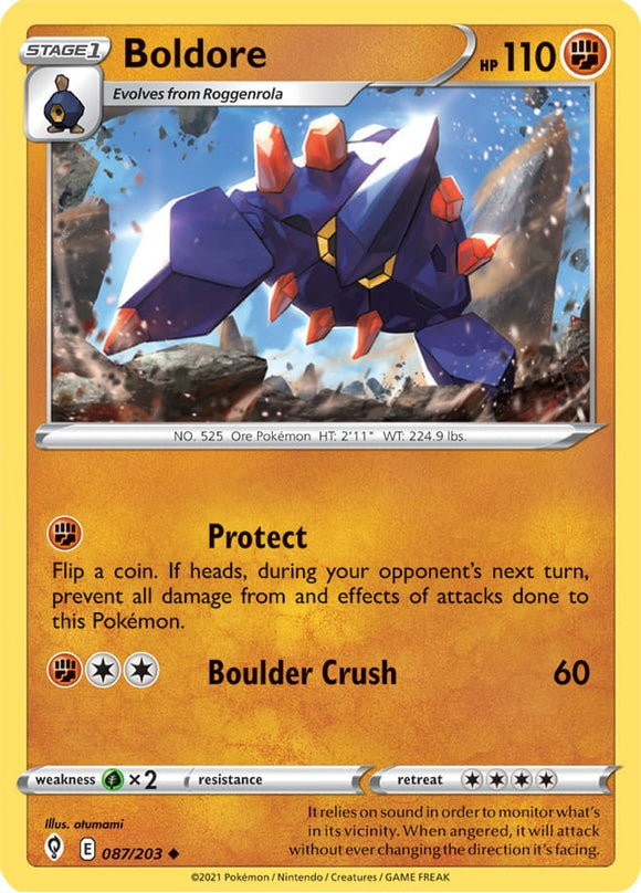 Boldore 87/203 SWSH Evolving Skies Uncommon Pokemon Card TCG Near Mint