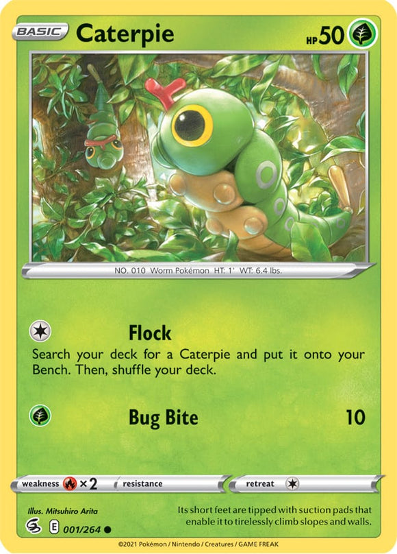 Caterpie 1/264 SWSH Fusion Strike Common Pokemon Card TCG Near Mint 