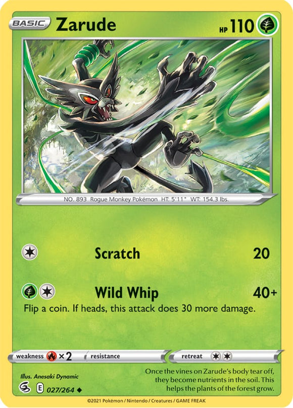 Zarude 27/264 SWSH Fusion Strike Uncommon Pokemon Card TCG Near Mint