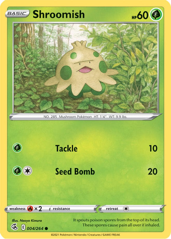 Shroomish 4/264 SWSH Fusion Strike Common Pokemon Card TCG Near Mint