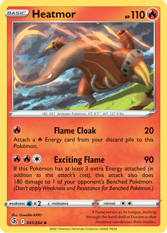Heatmor 41/264 SWSH Fusion Strike Uncommon Pokemon Card TCG Near Mint